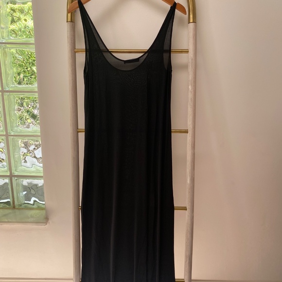 Ischiko Black Long Summer Stretch Viscose Slip Dress Made in Austria Size 10 - Picture 5 of 8